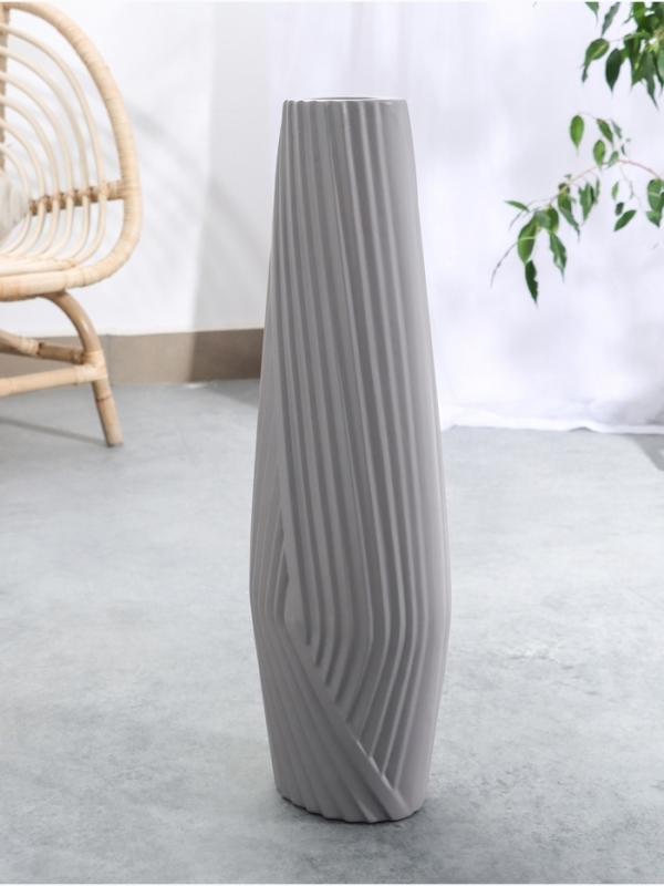 Ваза керамика напольная Ваза керамика напольная "Айко" 58х13 см, серый