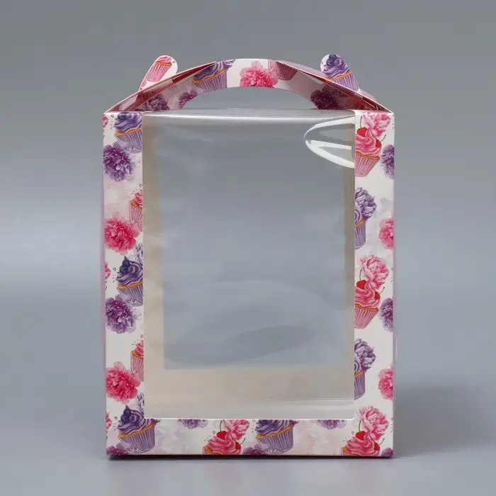 Коробка под маленький торт, кондитерская упаковка, «Паттерн», 15 х 15 х 18 см Коробка под маленький торт, кондитерская упаковка, «Паттерн», 15 х 15 х 18 см