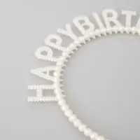 Ободок "Happy birthday" жемчужный