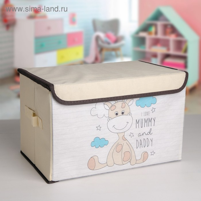 Короб стеллажный для хранения с крышкой «Жирафик», 38×25×24 см Короб стеллажный для хранения с крышкой «Жирафик», 38×25×24 см