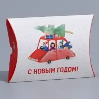 Коробка новогодняя складная фигурная «Машинка», 26 х 19 х 4 см, Новый год