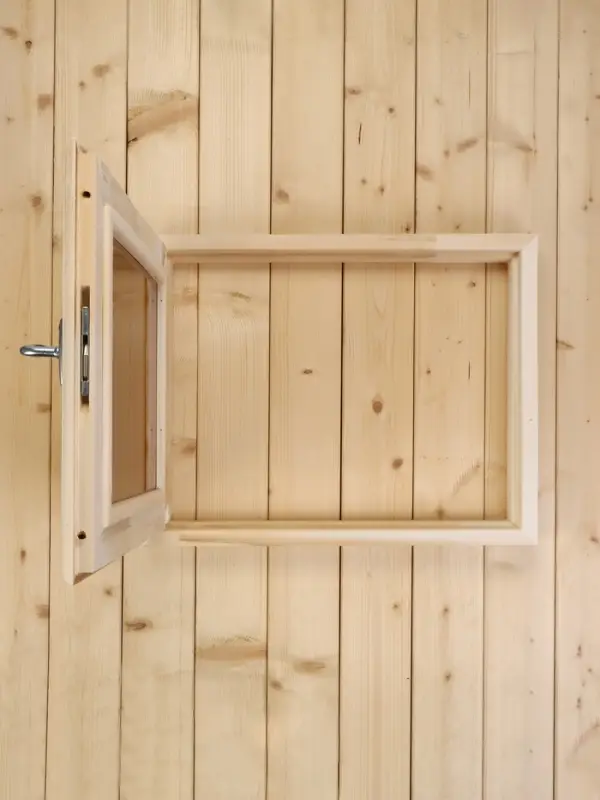 Окно деревянное для бани и сауны, 40&times;50 см, двойное стекло, тонированное