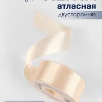 Лента атласная TEIRA, двухсторонняя, 38 мм, 25&plusmn;1 м, светло-бежевая №112