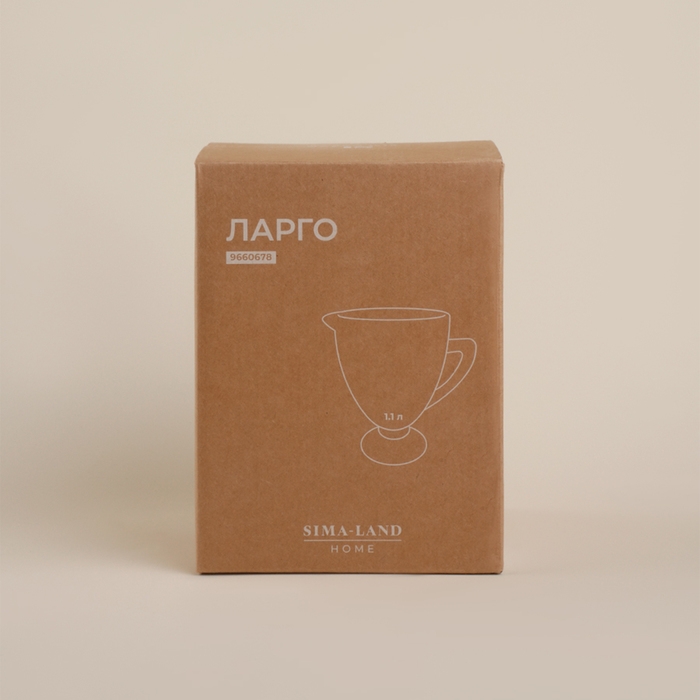 Кувшин для воды стеклянный SL Home «Ларго», 1,1 л, 14×20 см, цвет прозрачный