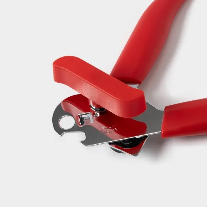 Нож консервный Доляна &laquo;Волна&raquo;, 20 см, красный