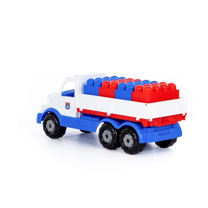 Автомобиль бортовой «Сталкер», цвет бело-синий + конструктор «Юниор», 20 элементов Автомобиль бортовой «Сталкер», цвет бело-синий + конструктор «Юниор», 20 элементов