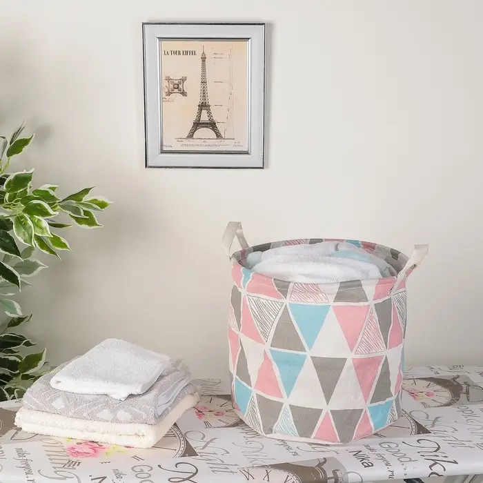 Корзина для белья Доляна &laquo;Ромбы&raquo;, 30&times;30&times;30 см
