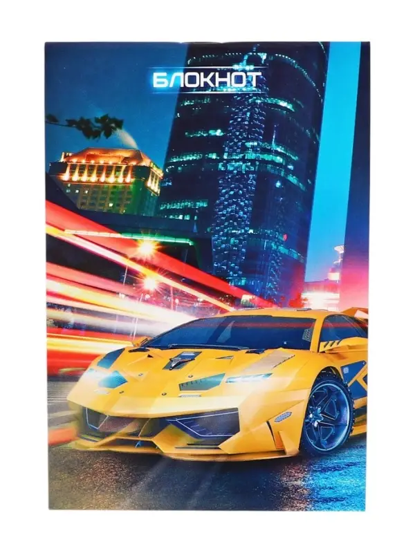 Блокнот А6, 40 листов в клетку на скрепке &laquo;Авто&raquo;, обложка мелованный картон, МИКС