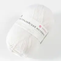 Пряжа для вязания спицами, крючком &laquo;Пехорский текстиль. Австралийский меринос&raquo;, 95% мериносовая шерсть, 5% акрил объёмный 400 м/100 г, (01 белый)