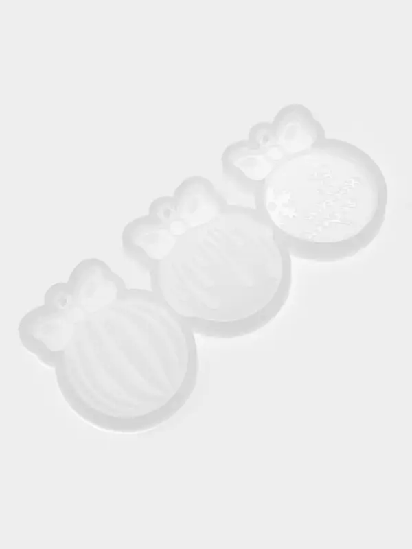 Молд для заливки новогодний &laquo;Ёлочные игрушки&raquo;, 3 ячейки, силикон, прозрачная