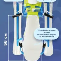 Снегокат Snowpatrol 2, со спинкой, с фонариком, белый, синий, SND4/3 Nika Kids