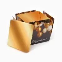 Бум-коробка подарочная с бабочками &laquo;Поздравляю&raquo;, 15&times;15&times;15 см