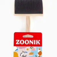 Щетка - пуходёрка ZOONIK, 85&times;55 мм, полукруглая, большая с каплями, дерево