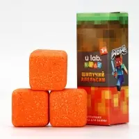Бомбочки для ванны «Кубики», набор 3 шт x 70 г, аромат шипучий апельсин, URAL LAB