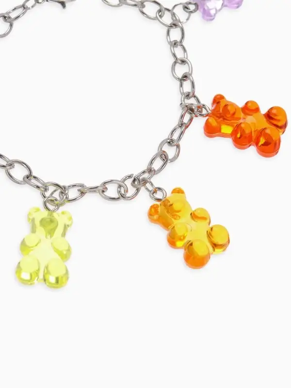 Браслет цепочка &laquo;Мармеладные мишки&raquo;, L=17 см, разноцветный в серебре