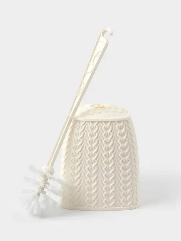 Ёршик для унитаза Melange, d=14 см, h=42 см, с подставкой, цвет молочный туман