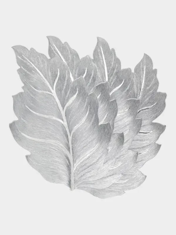 Набор салфеток для стола Доляна &laquo;Осенний лист&raquo;, 49&times;29 см, 4 шт., ПВХ, серебристый