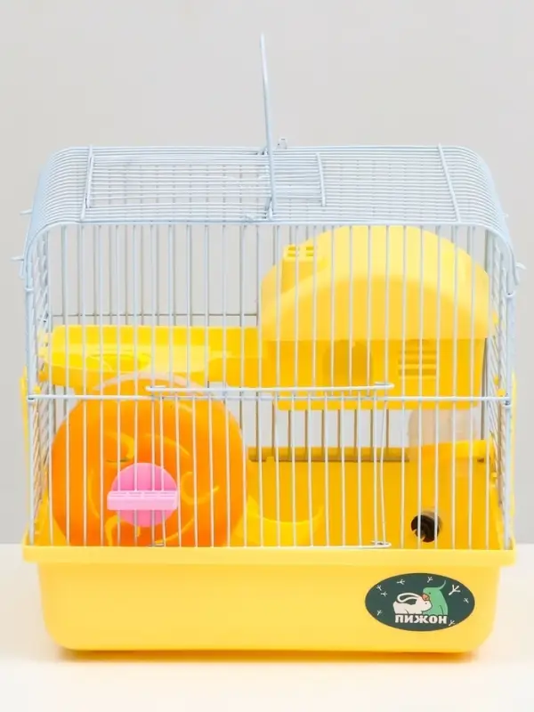 Клетка для грызунов &laquo;Пижон&raquo;, 27&times;21&times;26 с. укомплектованная, жёлтая