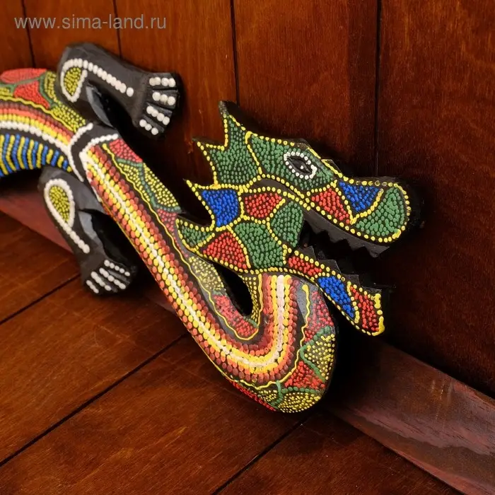 Панно настенное  Панно настенное "Дракон цветной" дерево 100х16х2 см МИКС