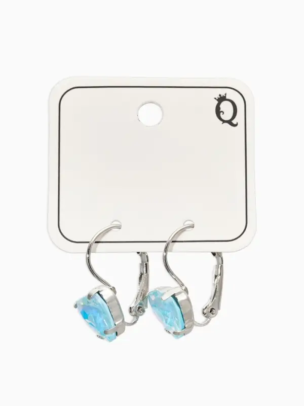 Серьги "Сердечки" лунные, цвет голубой в серебре