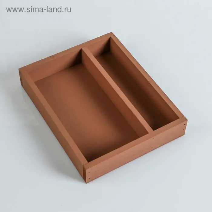 Кашпо - ящик для цветов &laquo;Макарунас&raquo;, 25.5&times;20&times;4.5 см, деревянное, коричневое
