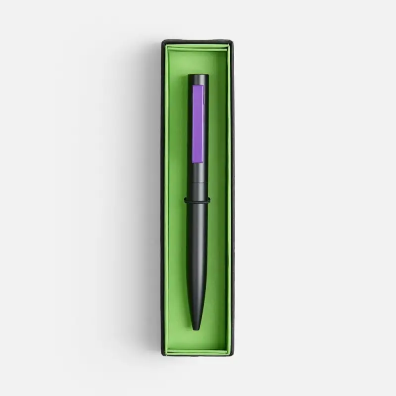 Ручка шариковая Inkolor в футляре, черная с фиолетовым