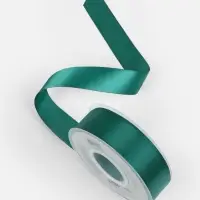 Лента атласная TEIRA, двухсторонняя, 25 мм, 25&plusmn;1 м, зелёная №0589