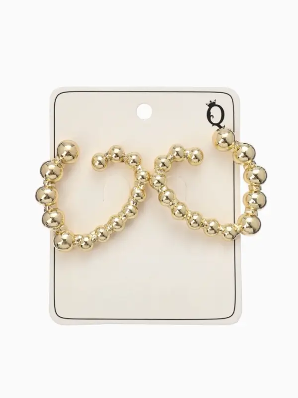 Серьги металл &laquo;Сердца&raquo;, воссоединение, цвет золото