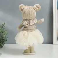 Интерьерная кукла текстильная &laquo;Малышка в бежевом наряде, юбка из сетки&raquo;, 33&times;15&times;18.5 см