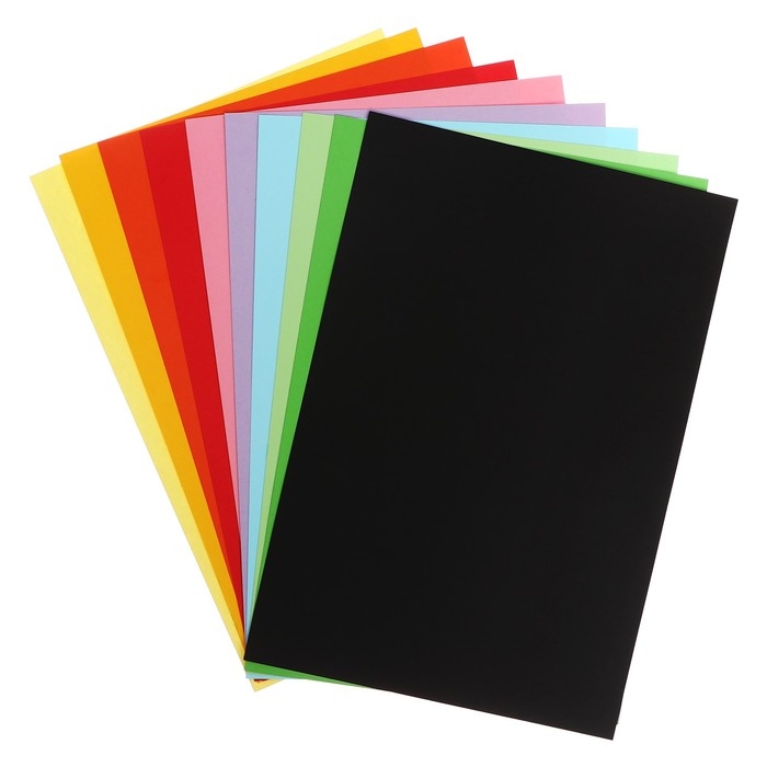 Картон цветной двусторонний А4, тонированный в массе, 10 листов, 10 цветов, 180 г/м2 Картон цветной двусторонний А4, тонированный в массе, 10 листов, 10 цветов, 180 г/м2