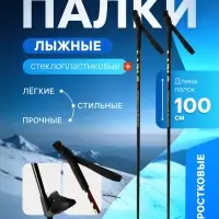 Палки лыжные стеклопластиковые, длина 100 см, МИКС