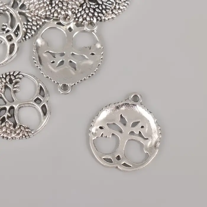 Металлический элемент, декоративная подвеска «Арт Узор. Дерево жизни», серебро, 2.6×2.3 см Металлический элемент, декоративная подвеска «Арт Узор. Дерево жизни», серебро, 2.6×2.3 см