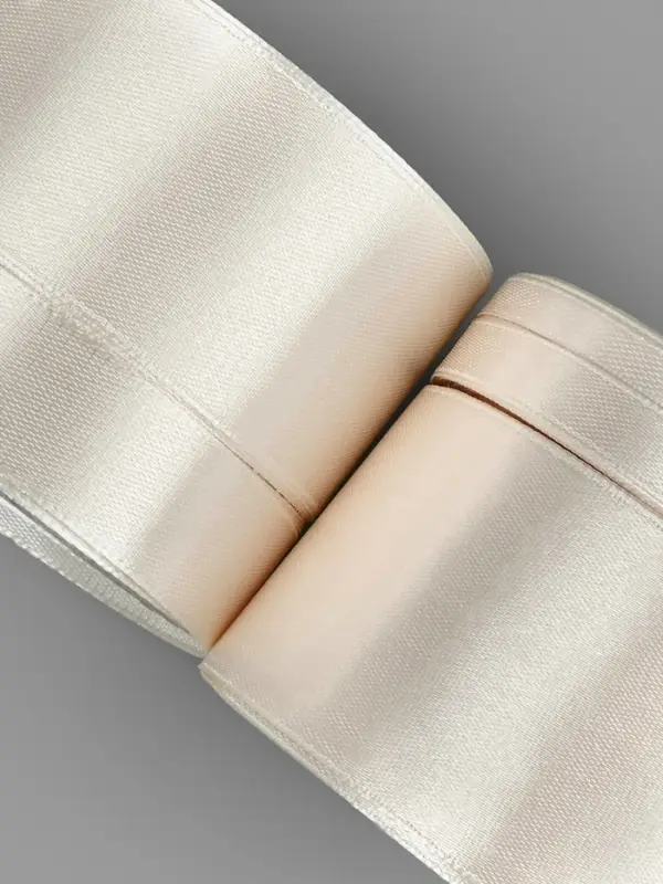 Атласная лента, набор 5 шт., 6/10/20/40/50 мм, 23&plusmn;1 м, сливочная №02