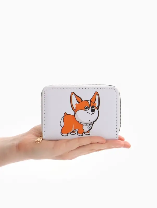 Кошелёк детский Выбражулька &laquo;Корги&raquo;, на молнии, белый