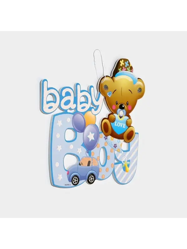 Украшение на гендер пати &laquo;Подвеска Baby Boy&raquo;, 28.5&times;26 см, голубое