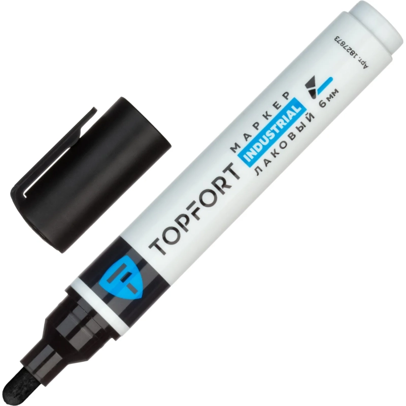 Маркер лаковый Topfort Industrial 6 мм черный