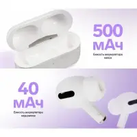 Наушники TWS беспроводные, Windigo Pro 2, вакуумные, Bluetooth 5.0, 45/500 мАч, с шумоподавлением, белые
