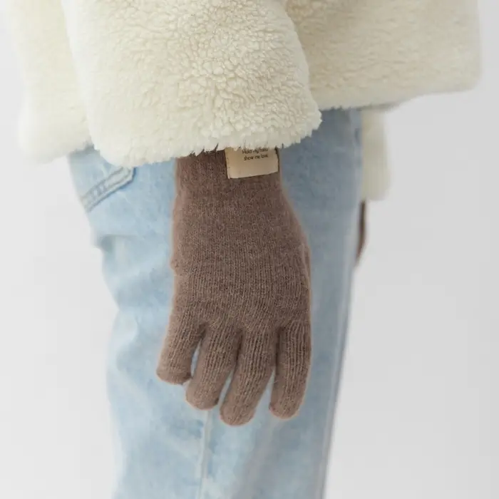 Перчатки женские MIST с шерстью кролика, р-р 22 см, цв. кофейный