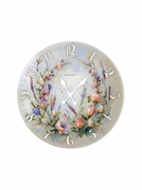 Часы настенные "Lavanda", прованс, интерьерные, плавный ход, d-45 см, цветочный дизайн