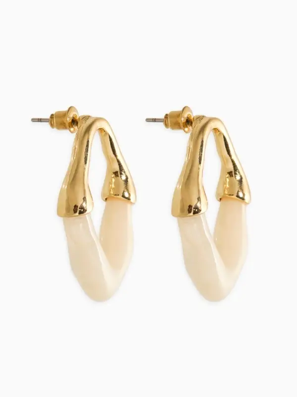 Серьги акрил &laquo;Сталактиты&raquo;, цвет молочный в золоте