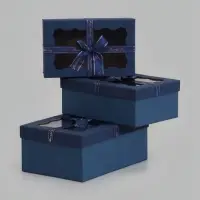 Набор подарочных коробок 3 в 1, прямоугольные с окном 23&times;16&times;9.5 21&times;14&times;8.0 19&times;12&times;6.5 см
