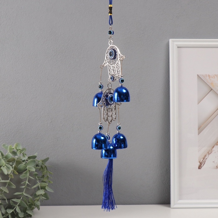 Музыка ветра металл от сглаза Музыка ветра металл от сглаза "Рука Фатимы" 5 колокольчиков 6х45 см