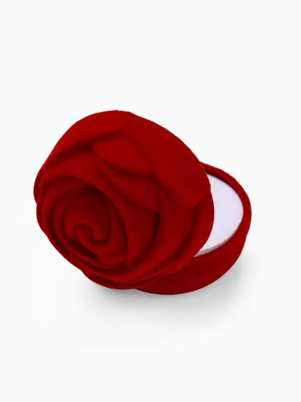 Футляр под кольцо, серьги &laquo;Роза&raquo;, бархатный, 6&times;5.5 см, красный