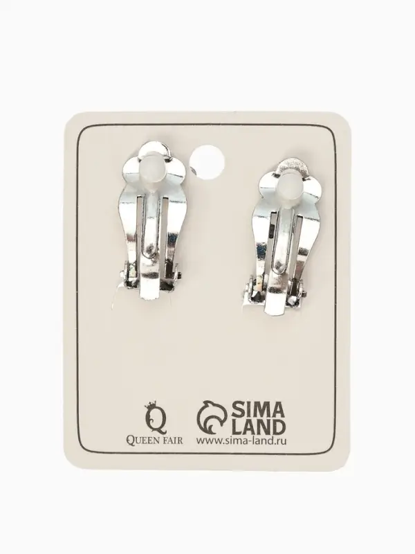 Серьги клипсы для ушей QF &laquo;Узел&raquo;, цвет чернёное серебро