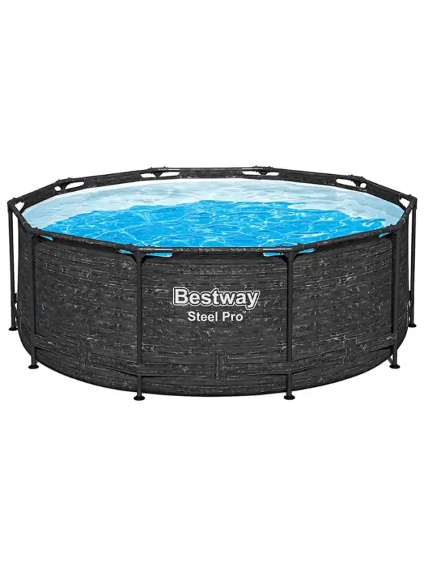 Бассейн каркасный Steel Pro, 305&times;100 см, круглый, цвет графит, 561MQ Bestway
