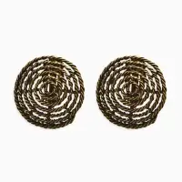Клипсы "Винтаж" круг из веревки, цвет чернёное золото Клипсы "Винтаж" круг из веревки, цвет чернёное золото