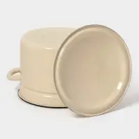 Кастр.цил.борт. 6л (слоновая)Без декора Кастр.цил.борт. 6л (слоновая)Без декора