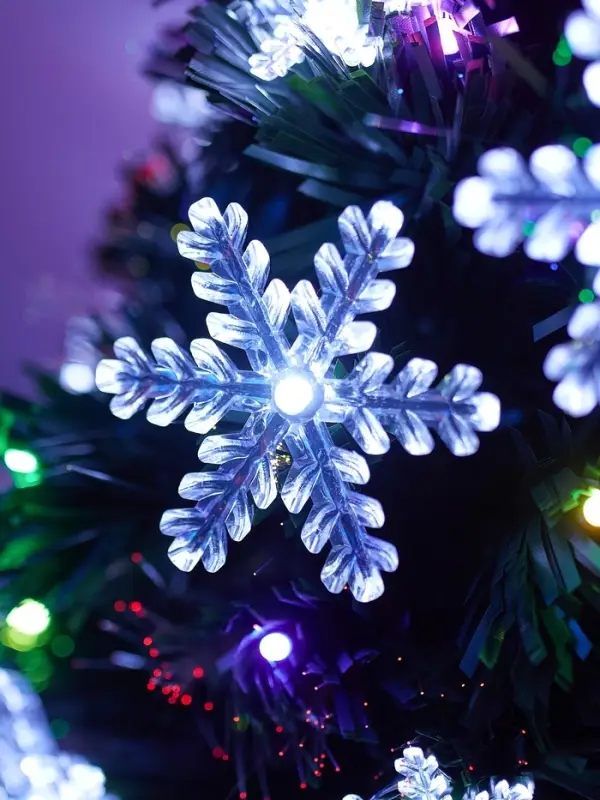 Ёлка светодиодная &laquo;Снежинки&raquo; 60 см, диаметр нижнего яруса 35 см, 55 веток, мигание, свечение мульти