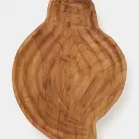 Тарелка &laquo;Древесная кора&raquo;, 28&times;21&times;5 см, дерево джати, коричневая