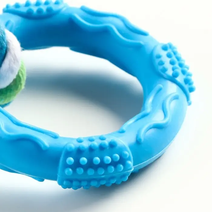 Игрушка жевательная с канатом &laquo;Кусочек солнца&raquo;, 8 см, голубая